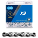 Kette 9-fach KMC X9 si/grau